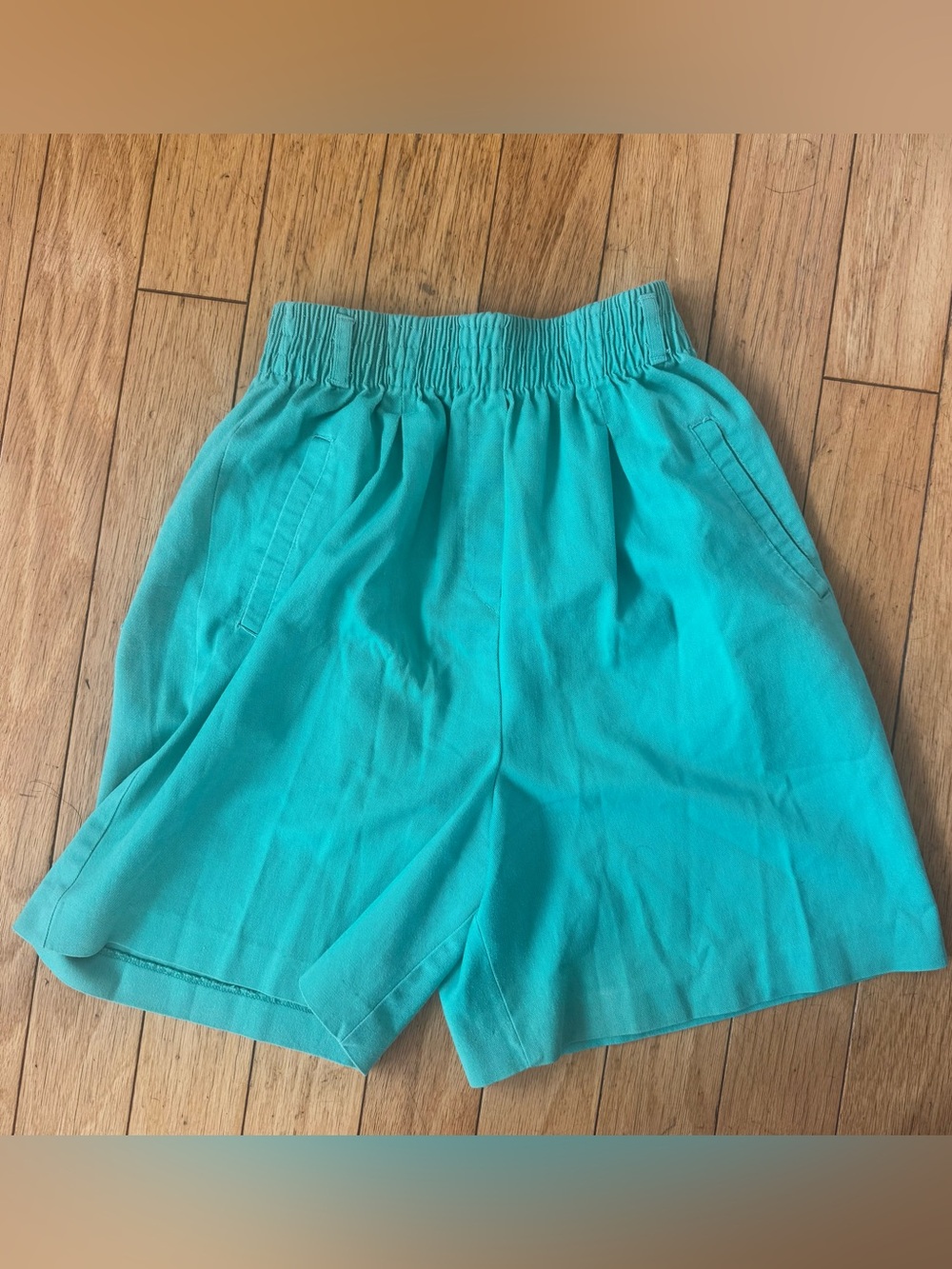 Vintage 80s Jaclyn Sport Teal High Waisted Shorts USA Made Cottagecore Preppy
